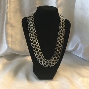 Spiral Necklace (silver tone) 15 1/2” long